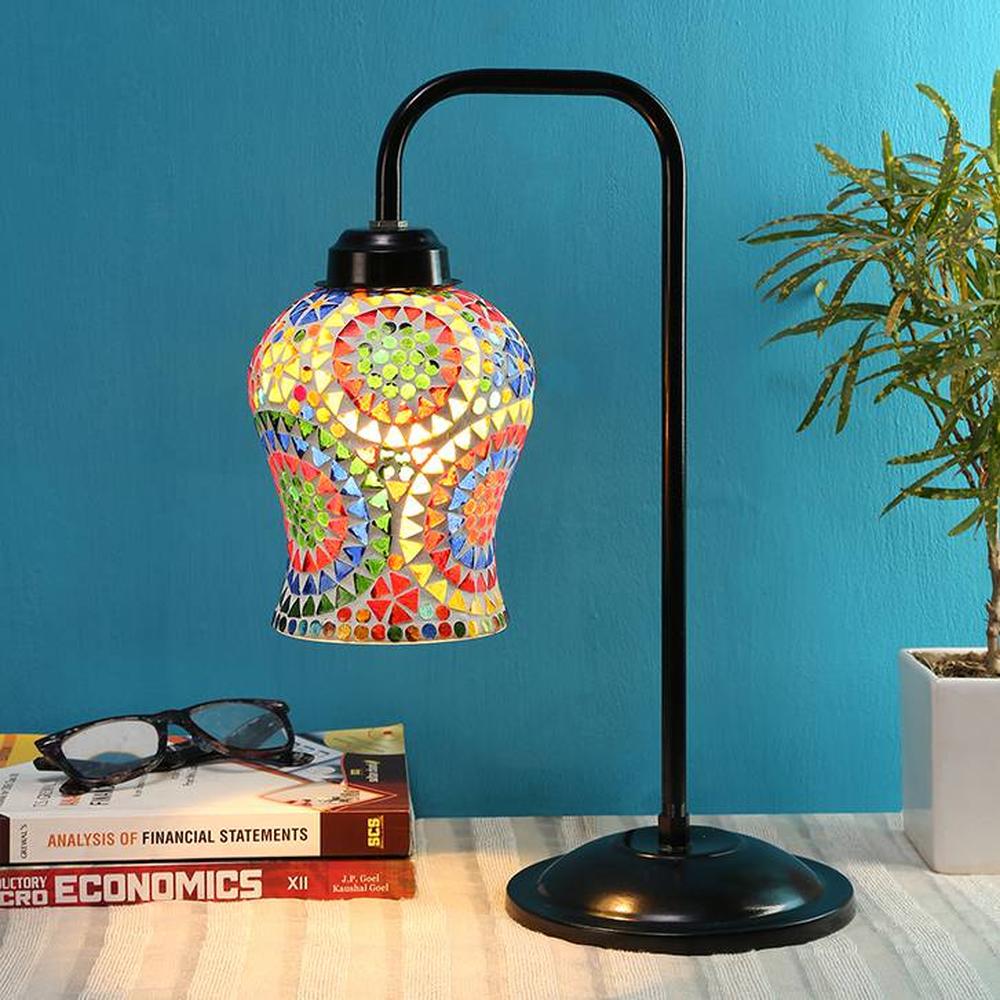 Clem MultiColour Glass Shade Table lamp