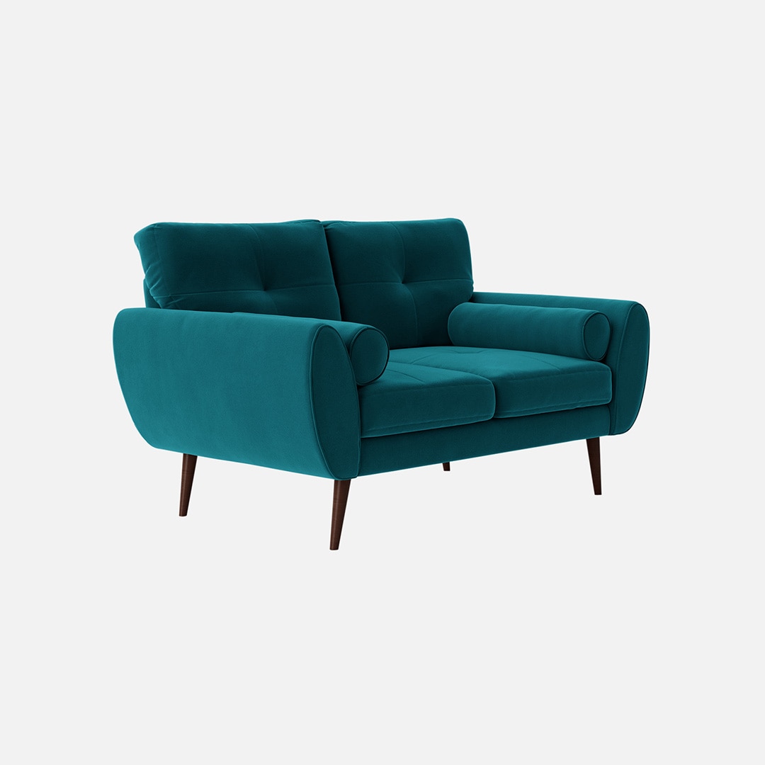 Faro Velvet 2 Seater Sofa in T Blue Colour