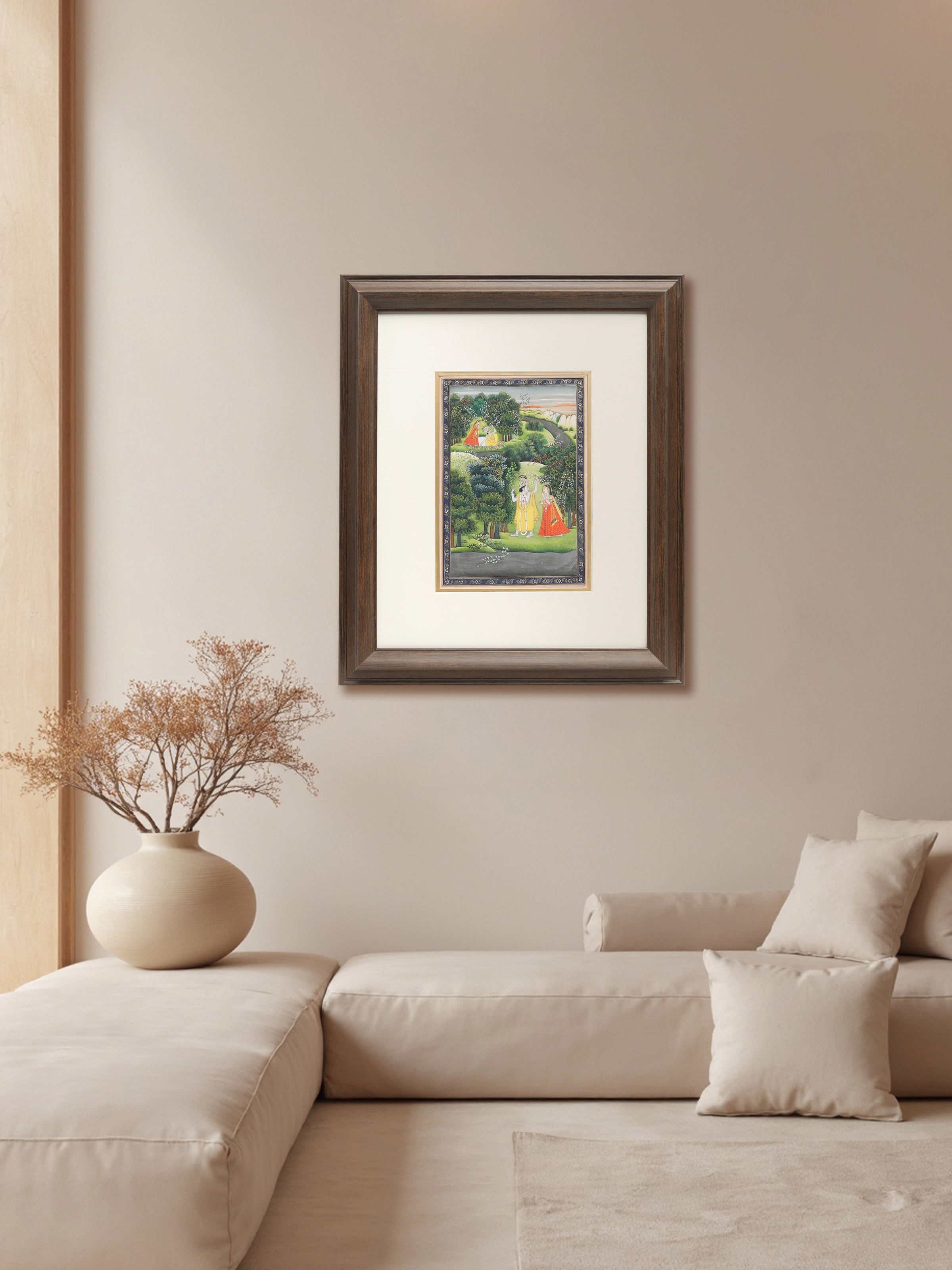 Krishna In Forest Miniature Painting