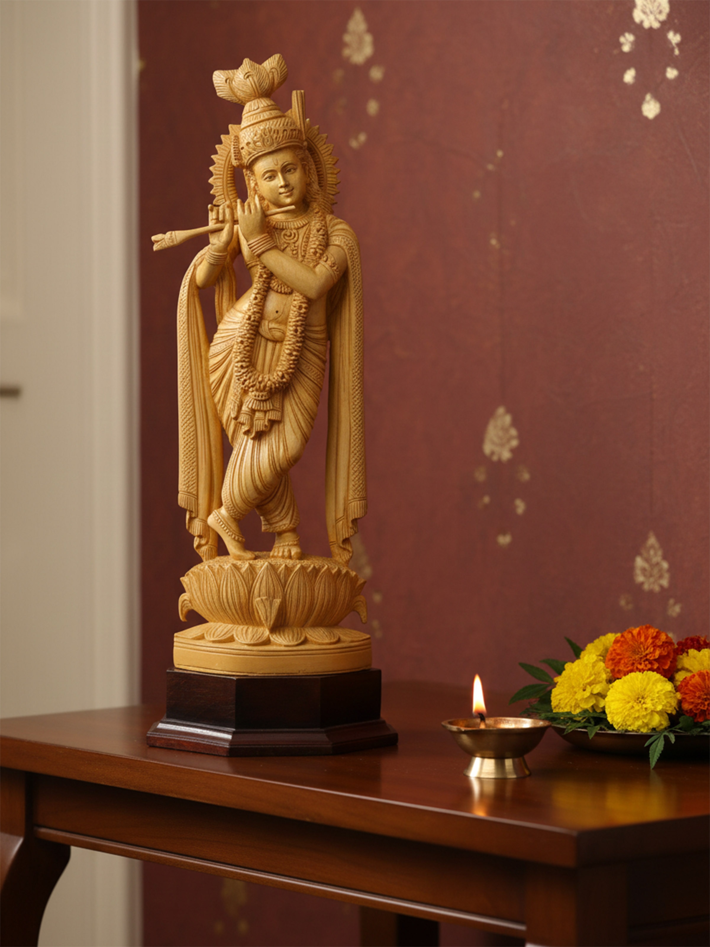 Wood Carved Padmaleela Gopala Idol