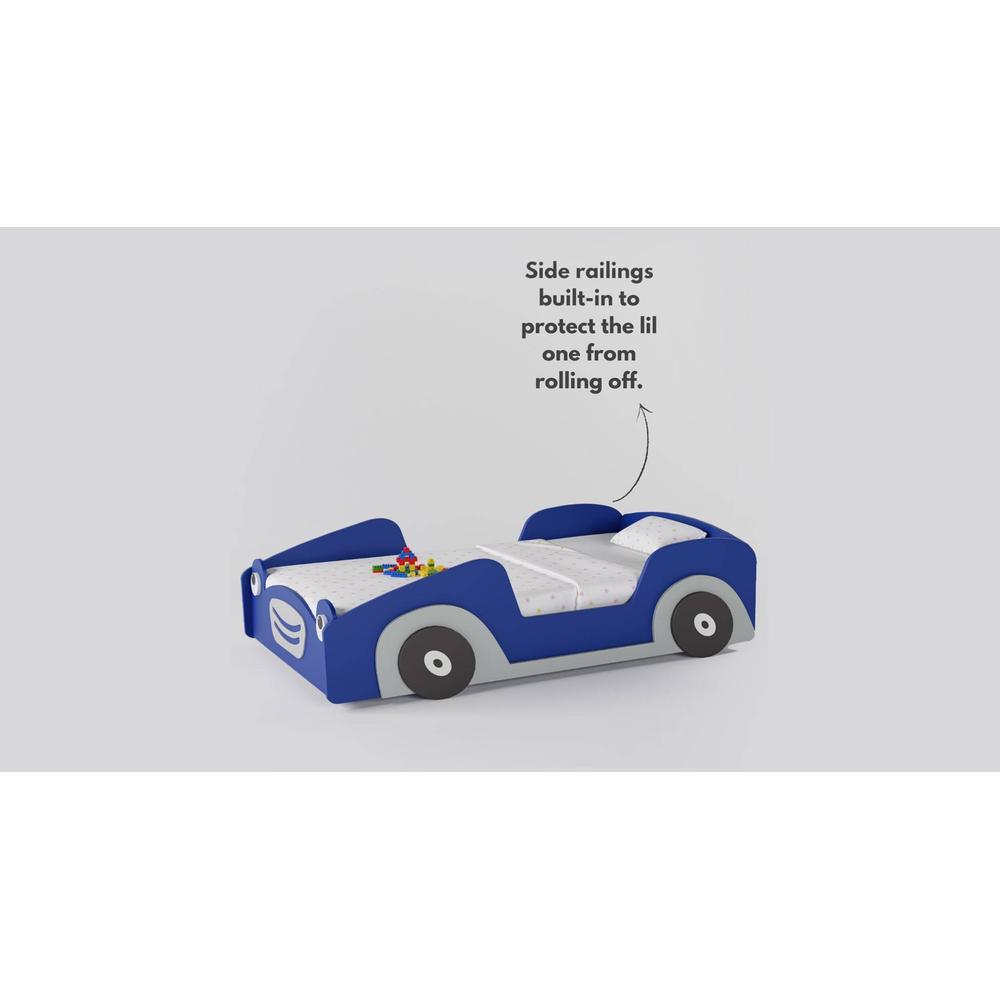 Street Car Engineered Wood Bed in Blue Colour