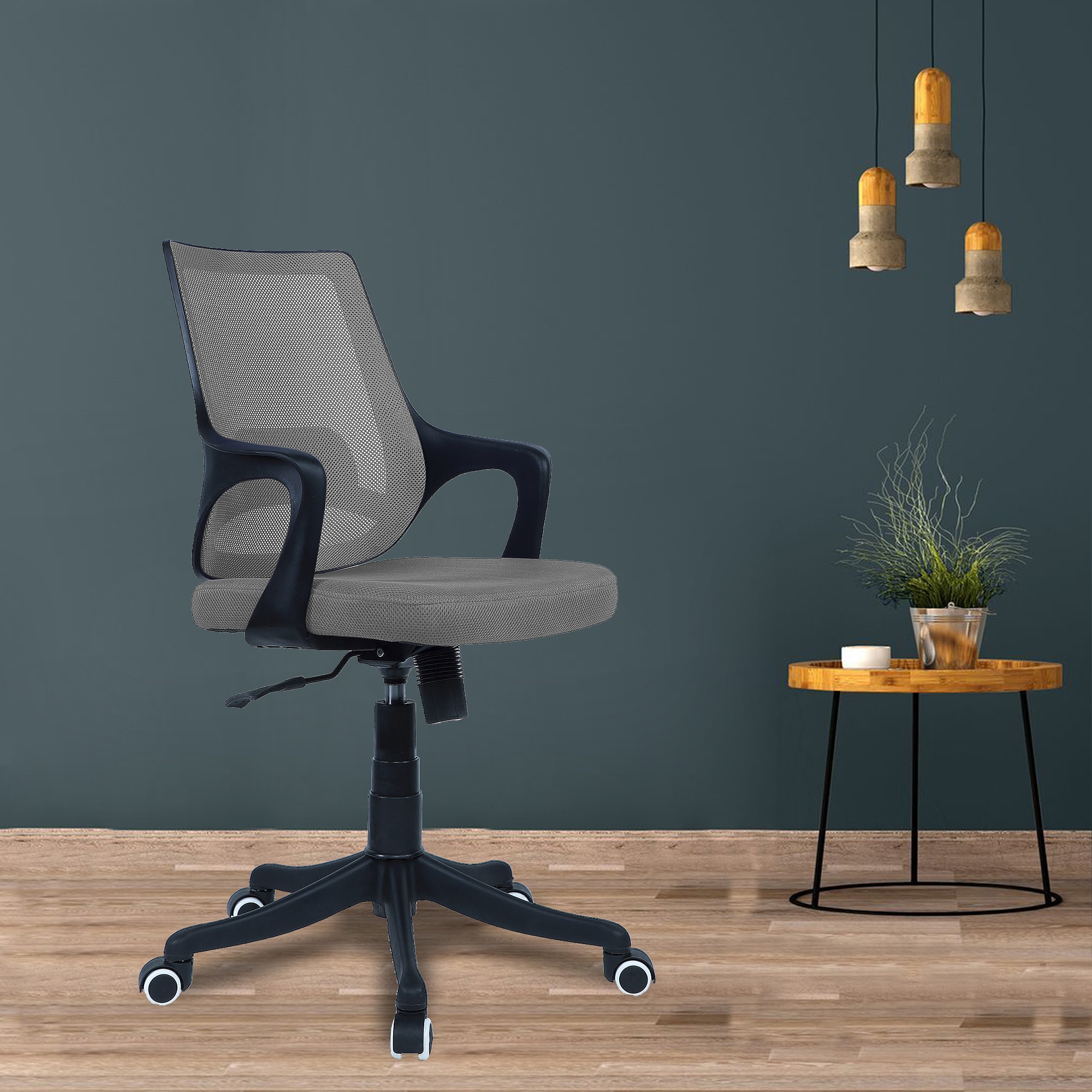 Ddeasirea Mid Back Ergonomic Chair in Grey Colour