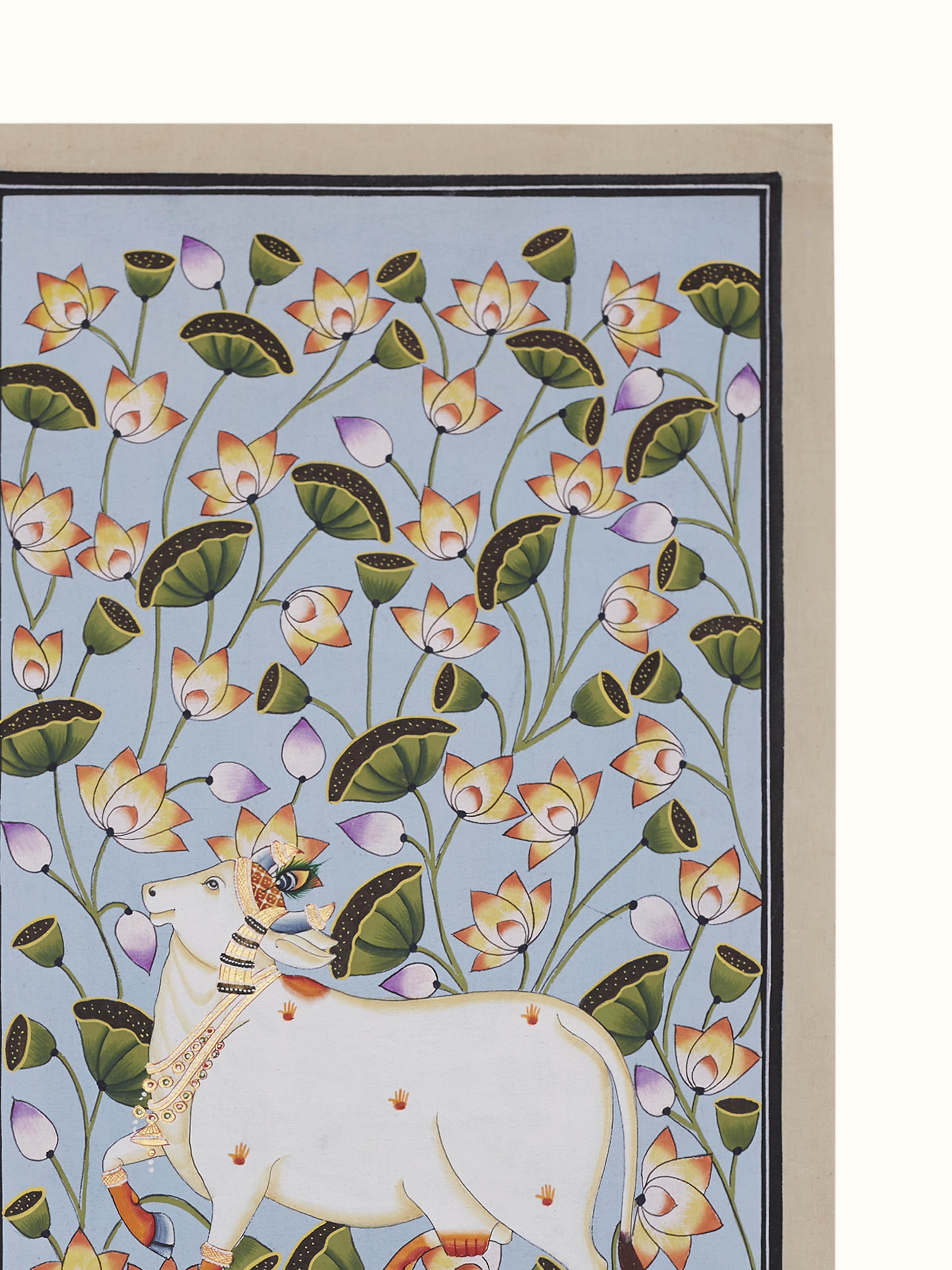 Kamal Talai Cow Pichwai Painting