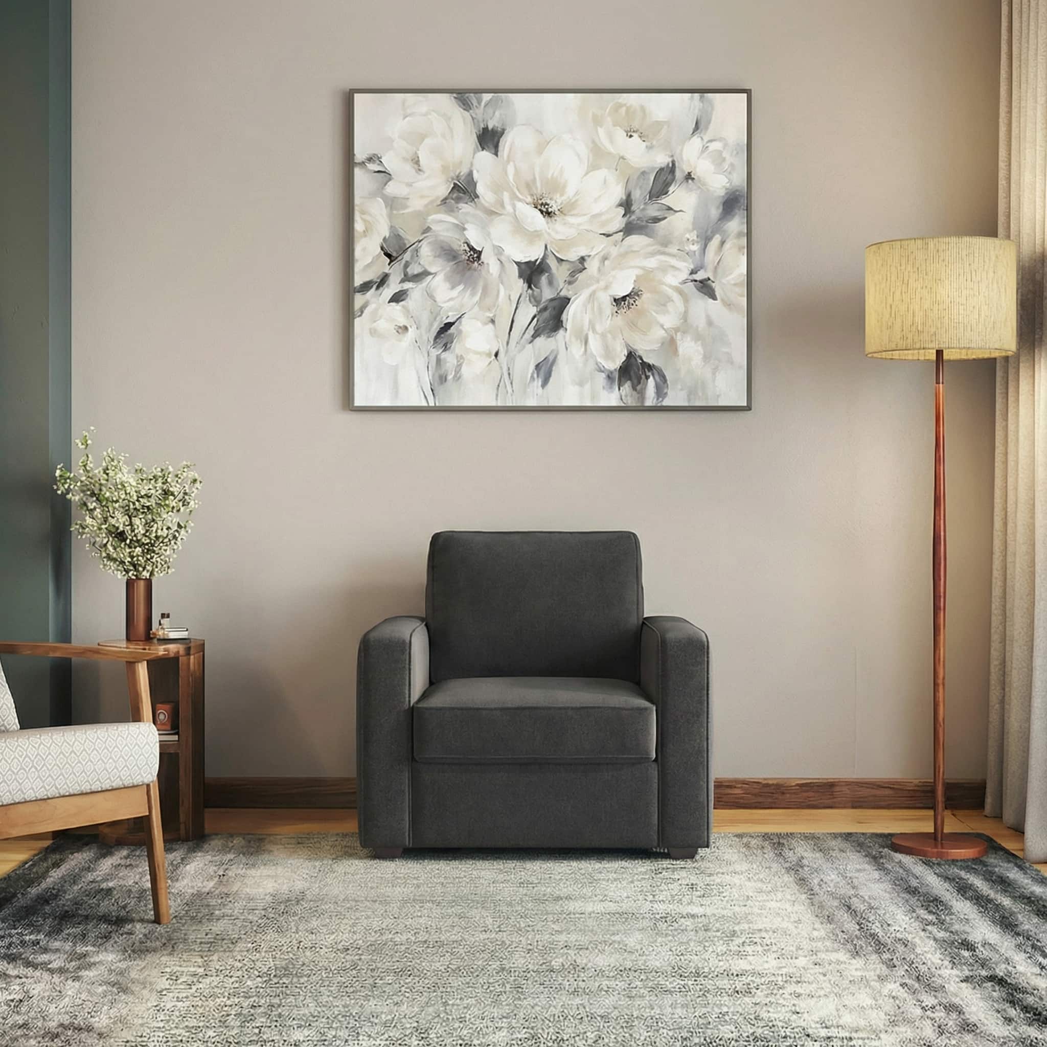 Apollo High Back 1 Seater Fabric Sofa in Pebble Grey Colour - Urban Ladder