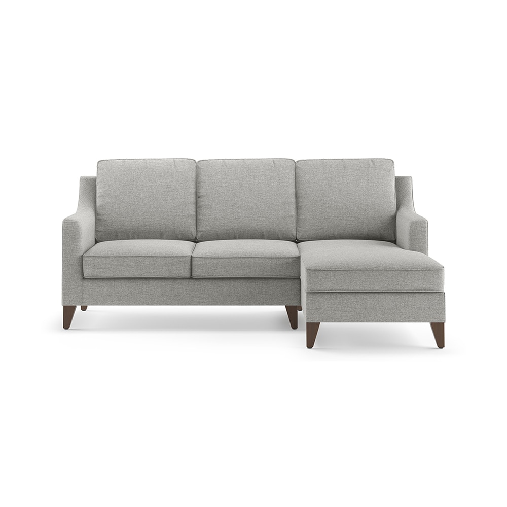 Abbey Sectional Sofa (Colour : Vapour Grey, Cushion : Hard, Seater : Right Aligned 2 Seater + Right Aligned Chaise) - Urban Ladder