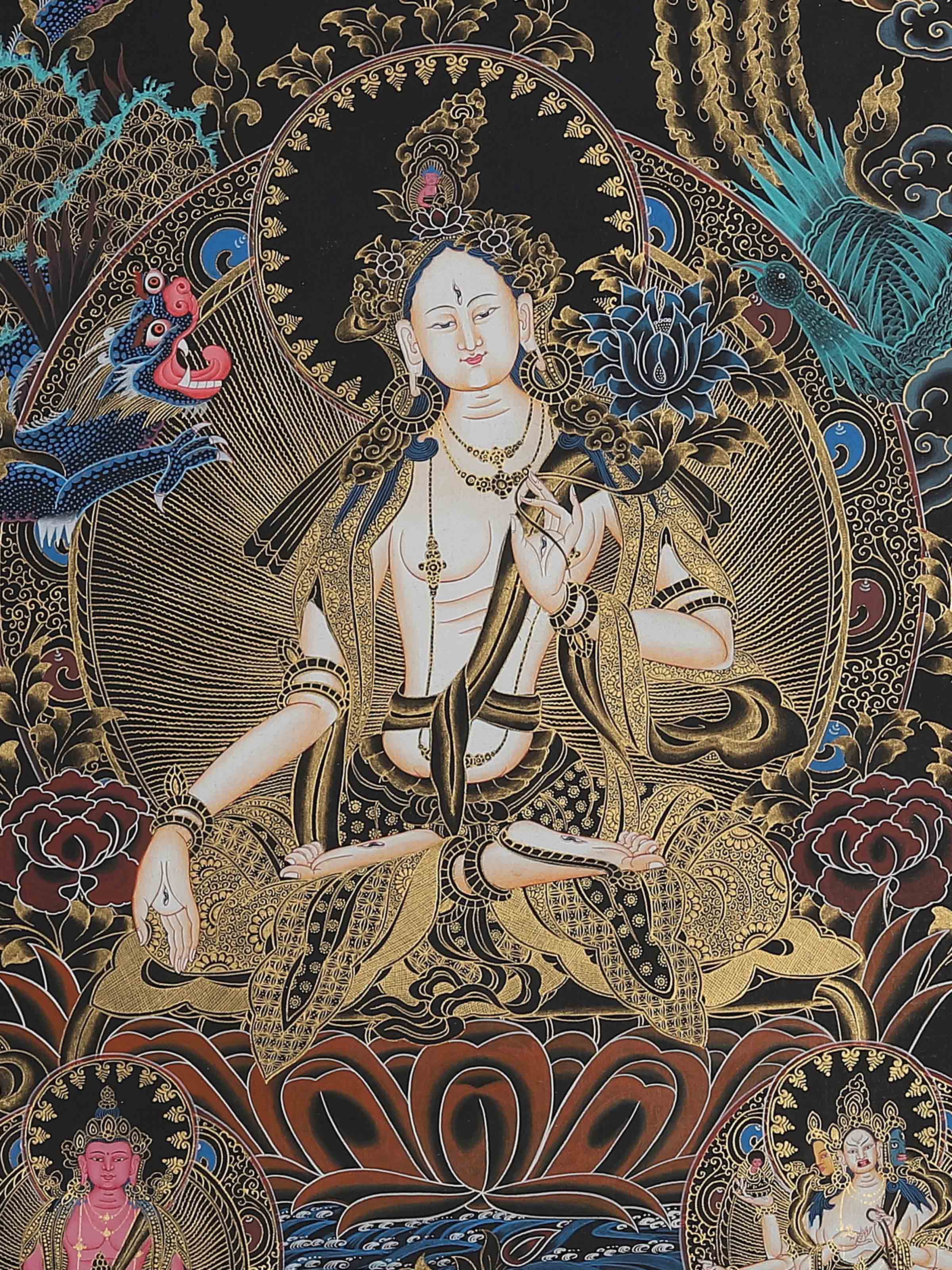 White Tara Thangka Painting