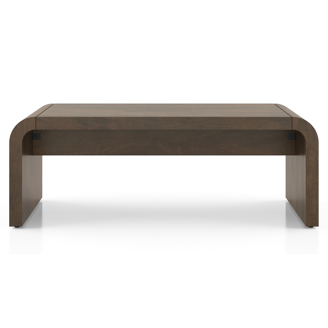 Quinn Rectangular Solid Wood Coffee Table In Danish Walnut Finish