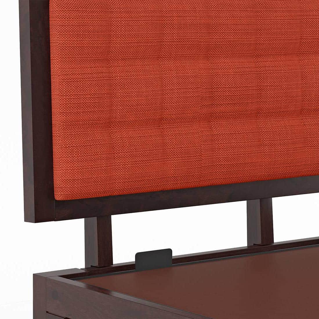 Florence Solid Wood King Size Hydraulic Storage Bed In Mahogany Finish