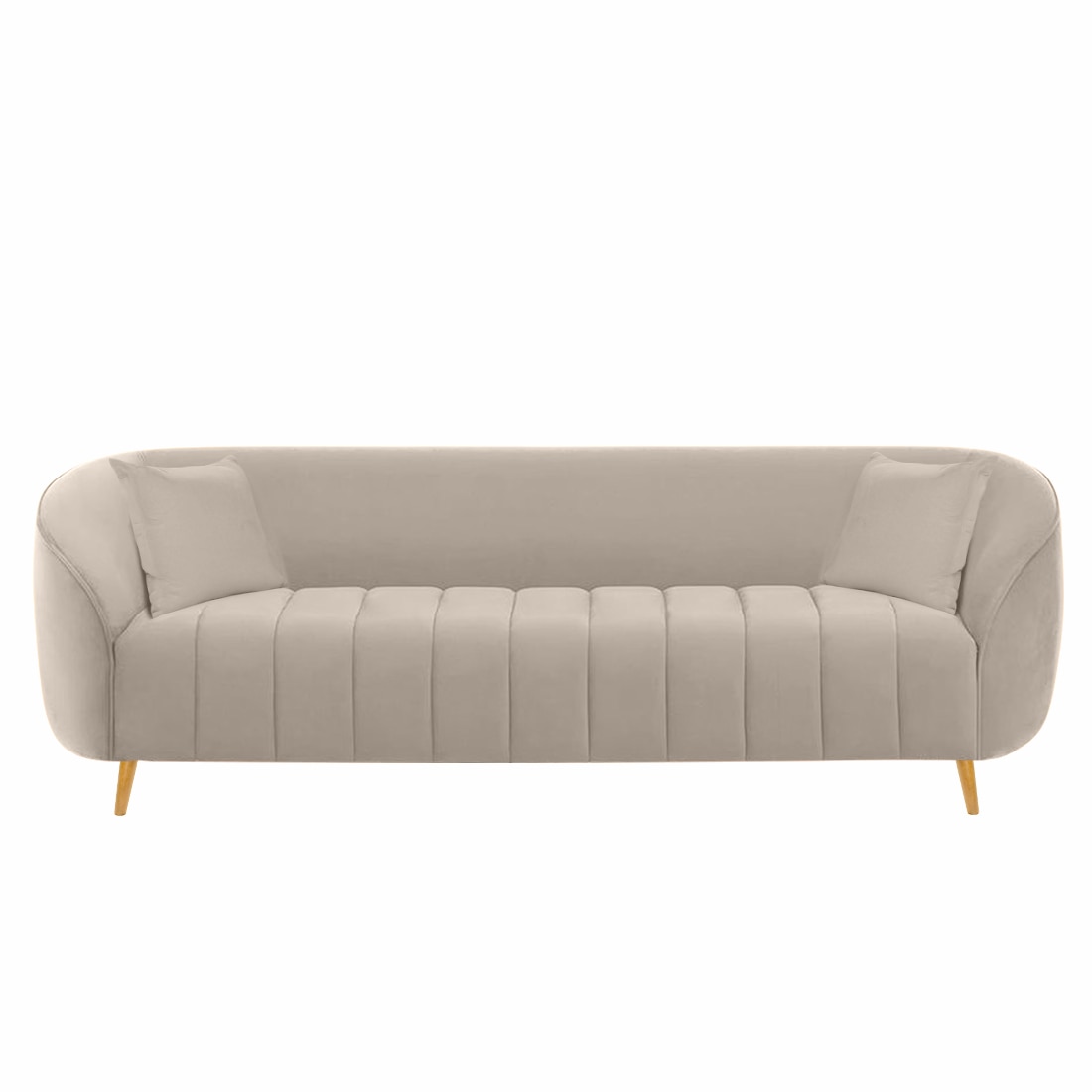 Nero Velvet 3 Seater Sofa in Cream Colour