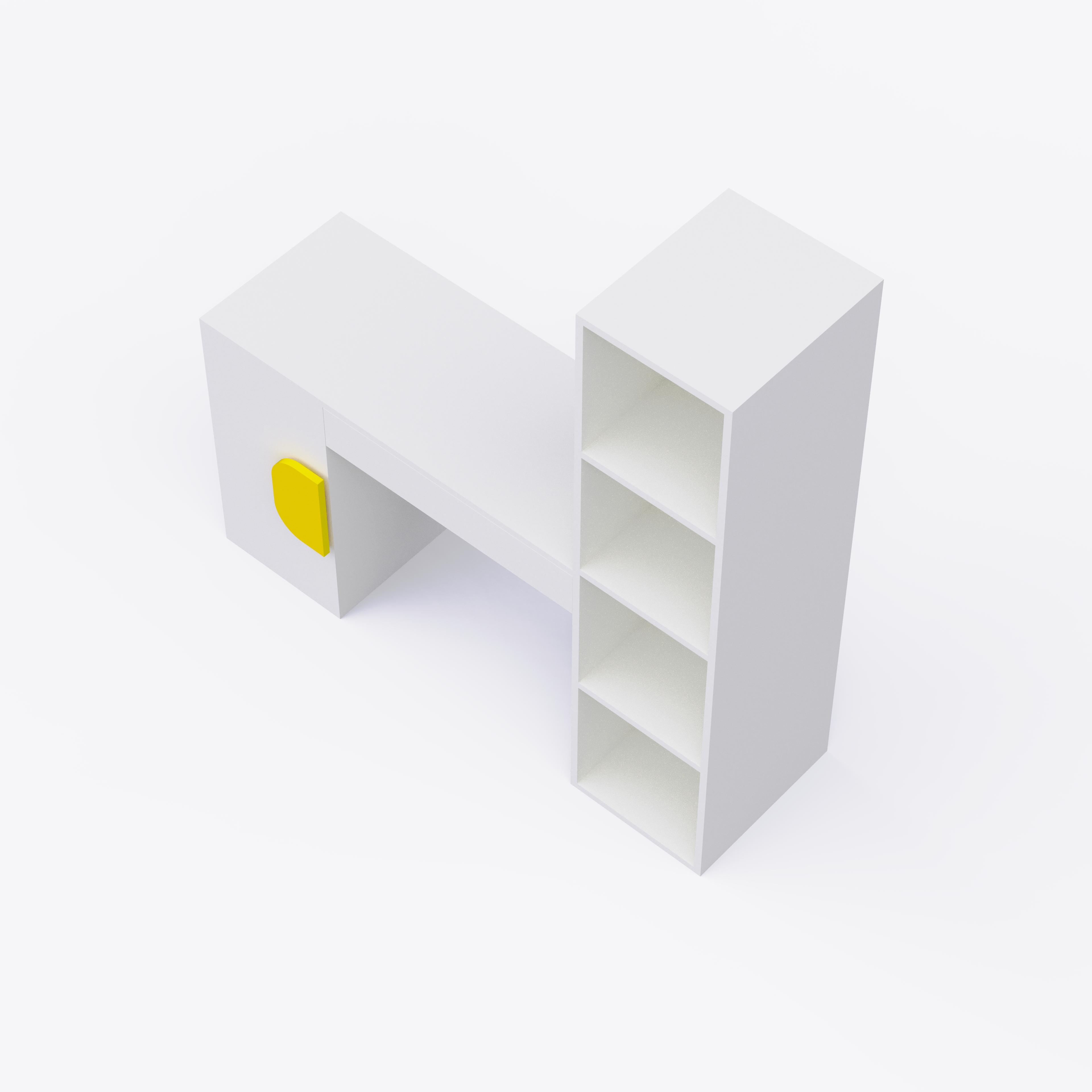 Joy Ride Study Table In White Colour
