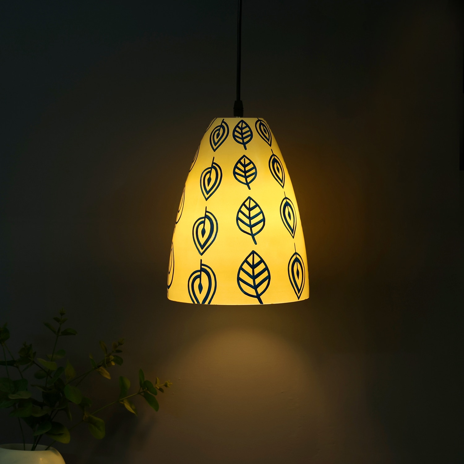 Modern Glass Electric Hanging Light in White Colour