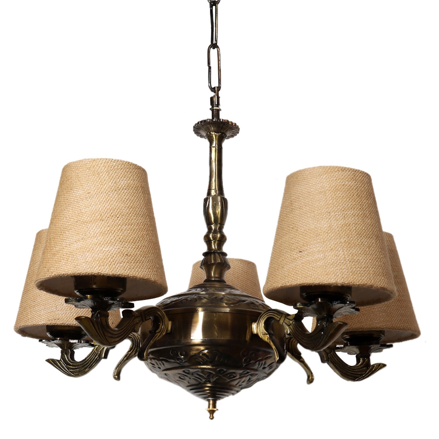 Devansh Wood Wall Mounted Lamp With Beige Jute Shade