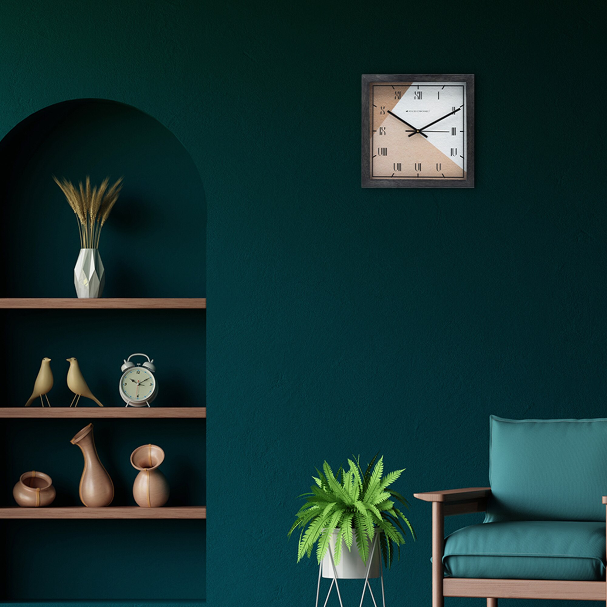 Coffee-Toned Dial and Roman Indices Wall Clock