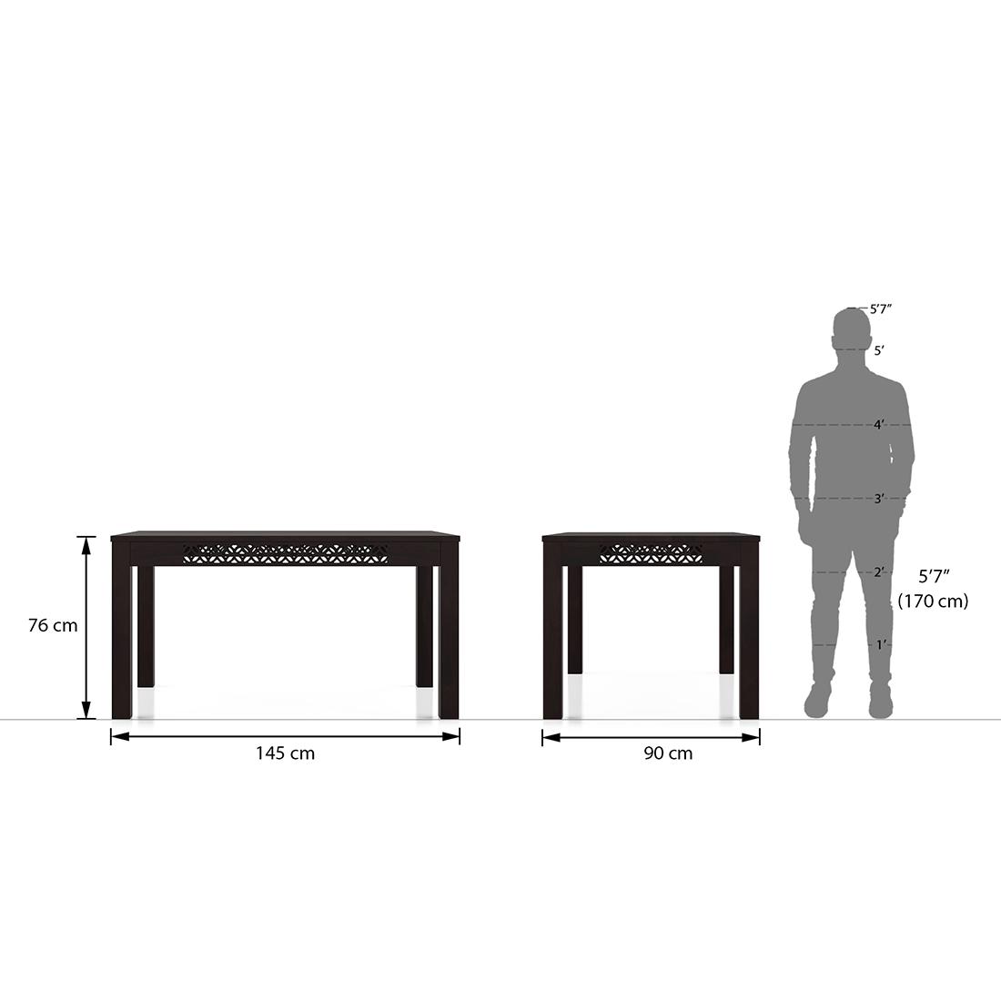Alaca 6 Seater Dining Table In Mango Mahogany Finish