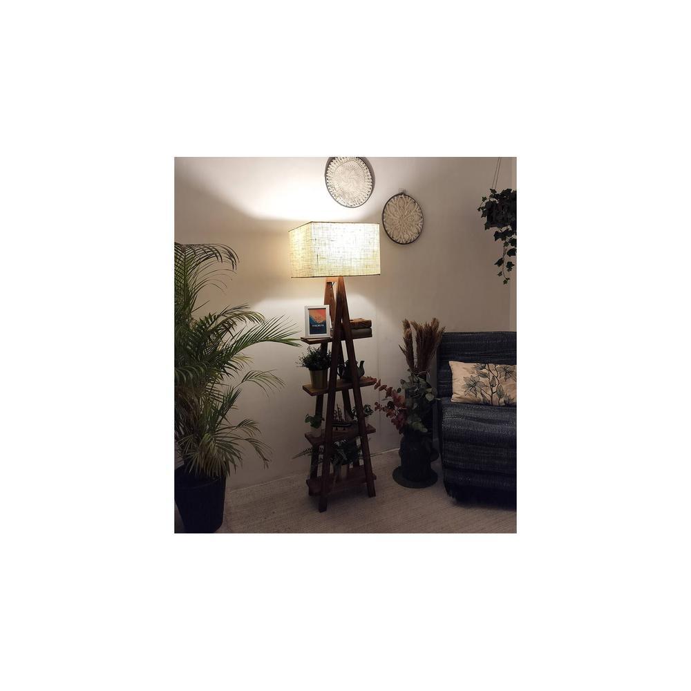 Louise Beige Jute Floor Lamp with Beige Jute Base