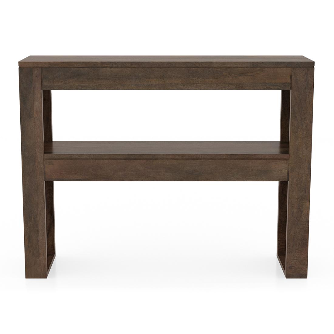 Epsilon Solid Wood Console Table In Danish Walnut Finish