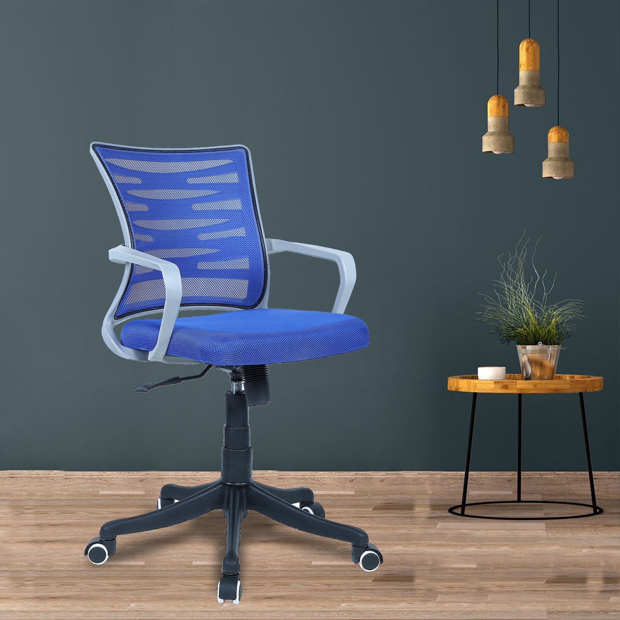 Xxeana Mid Back Ergonomic Chair in Blue Colour