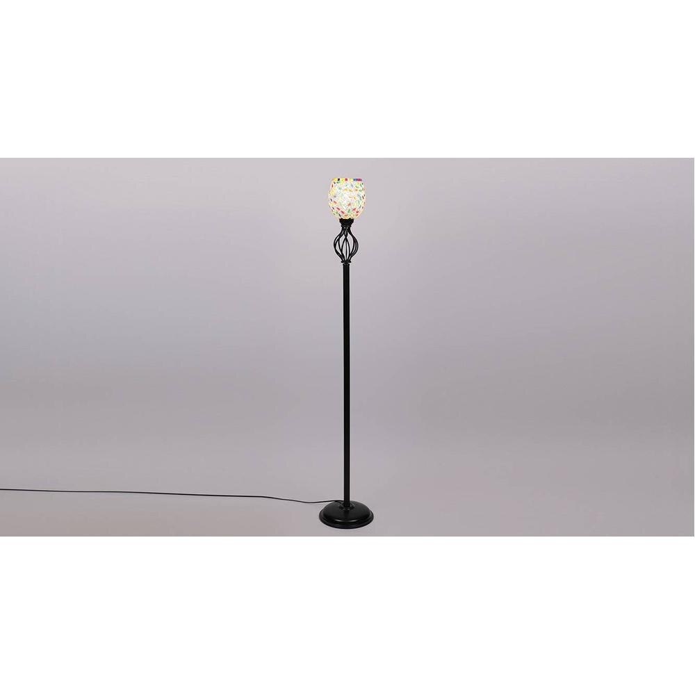 Elliot Black Glass Shade Floor Lamp