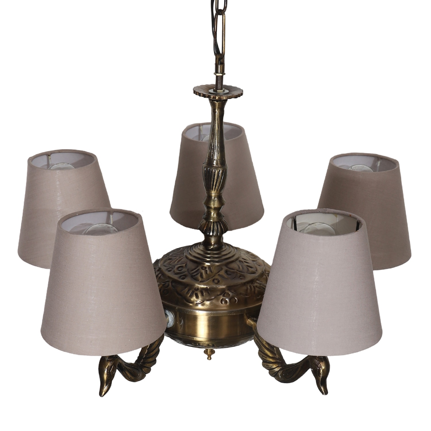 Devansh Gold Antique Wall Mounted Lamp With Beige Jute Shade