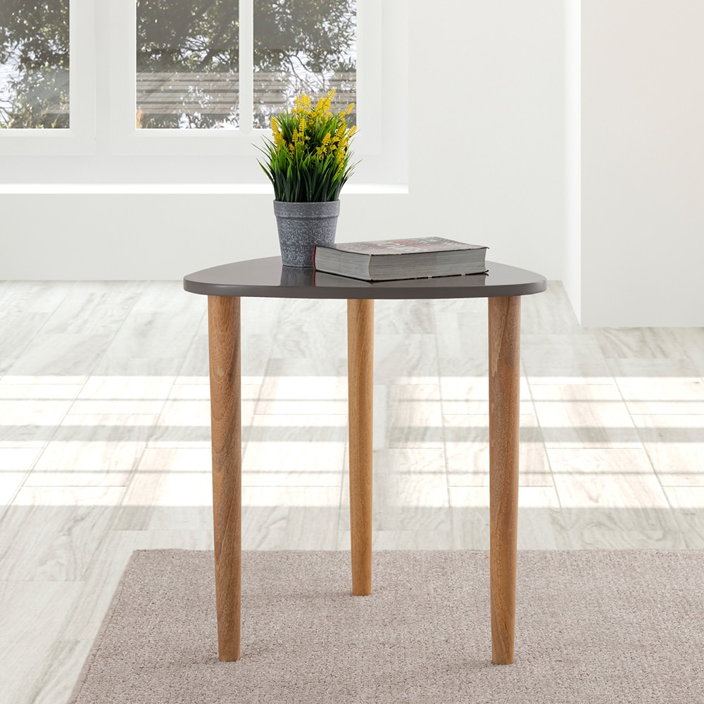 Metalsmith Elegant Side Table – Solid Wood, Green Finish