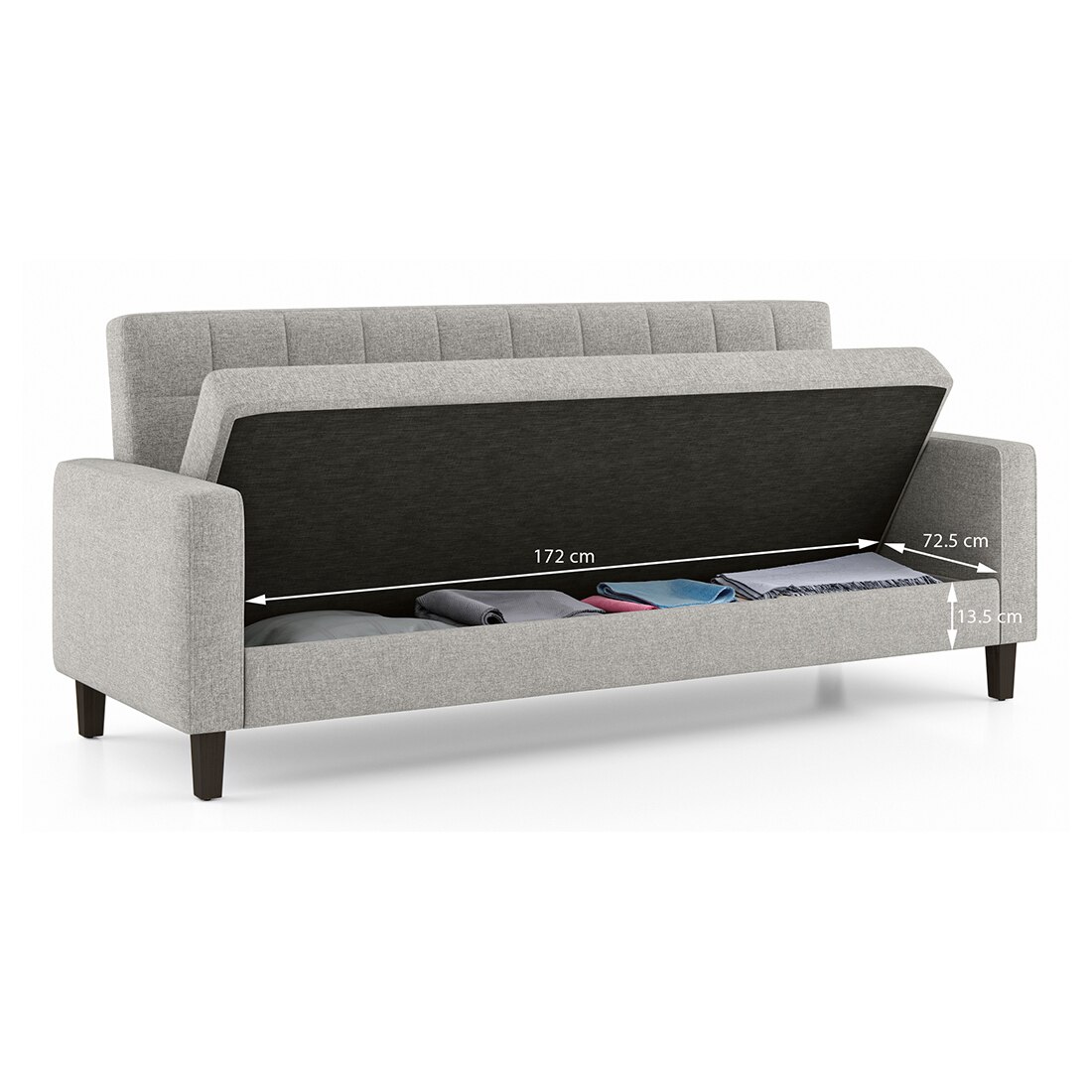 Salford 3 Seater Sofa Cum Bed In Vapour Grey Colour