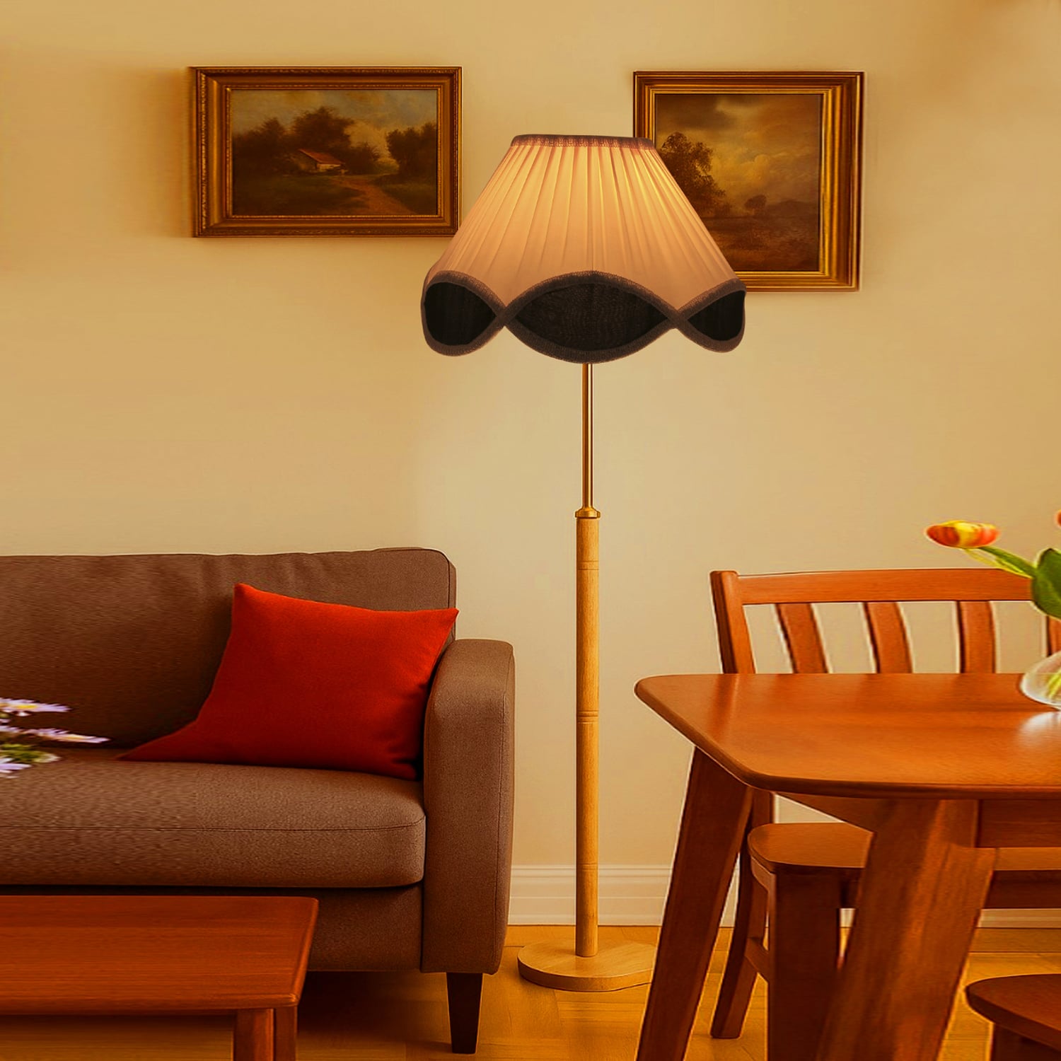 Devansh Wood & Metal Floor Lamp