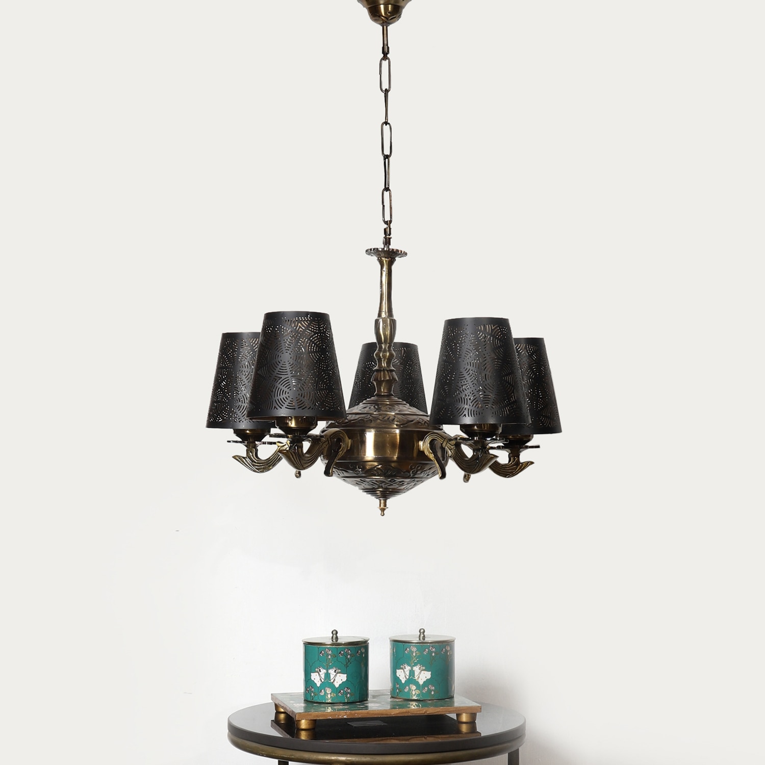 Devansh Metal Wall Mounted Lamp With Black Cotton Shade