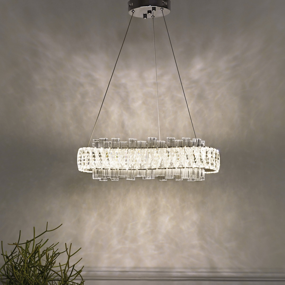 Deiliza Crystal Three Way Remote Lighting Chandelier