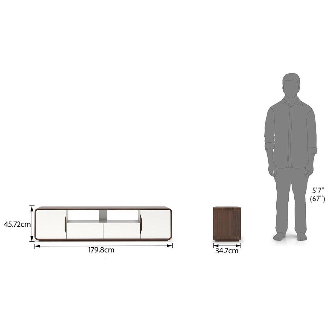 Baltoro XL Engineered Wood Free Standing TV Unit in White Finish