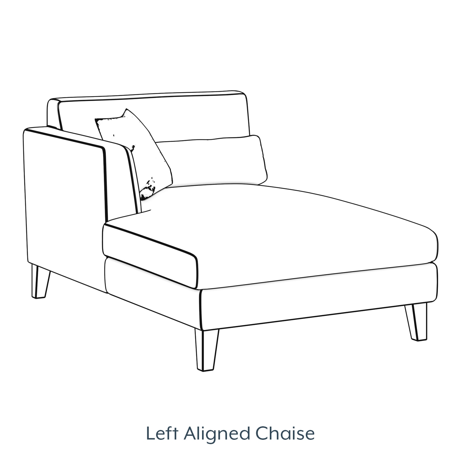 Lewis Sectional Sofa (Colour : Pearl, Cushion : Hard, Seating Capacity : Left Aligned Chaise) - Urban Ladder