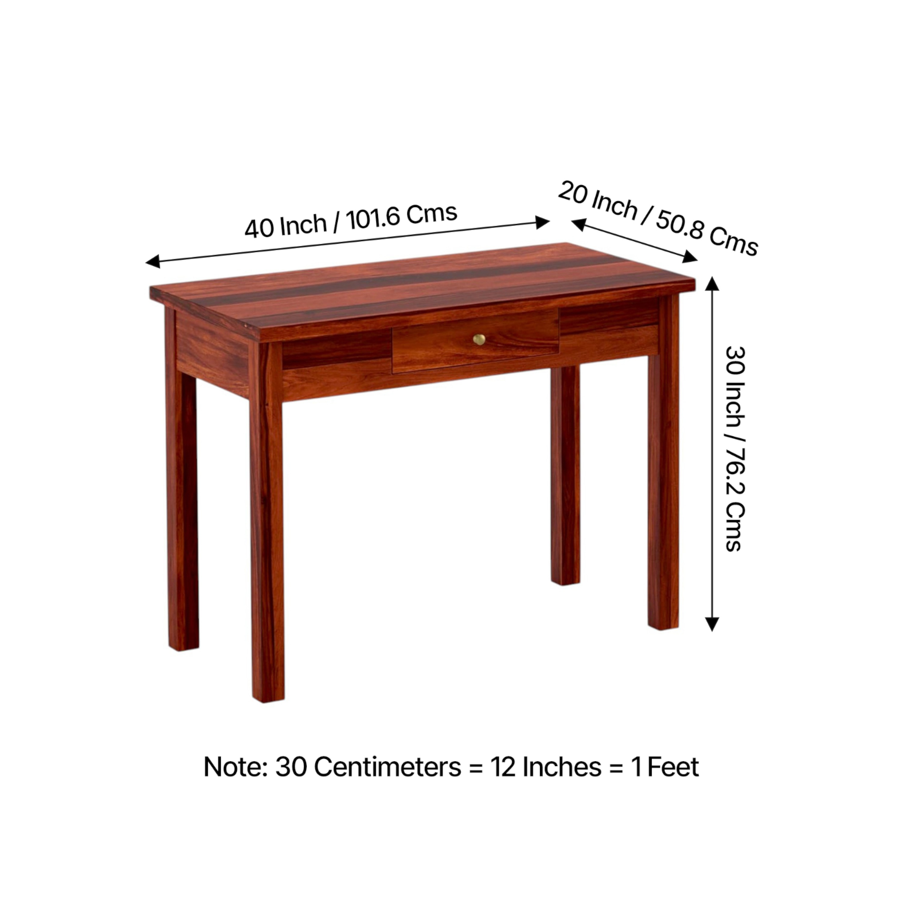 Amroha Sheesham Wood Study Computer Table In Honey Finish
