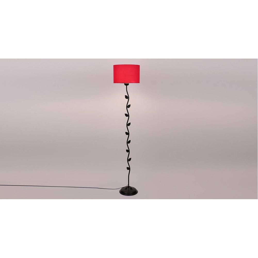 Brynn Black Cotton Shade Floor Lamp