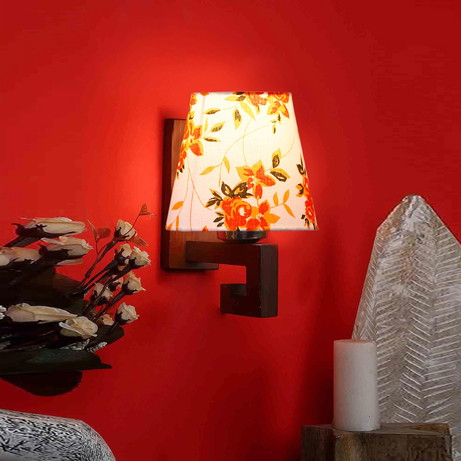 Devansh Solid Wood Electric Wall Light in Multi Colour with Multi Shade Count of 1 Light - Devansh