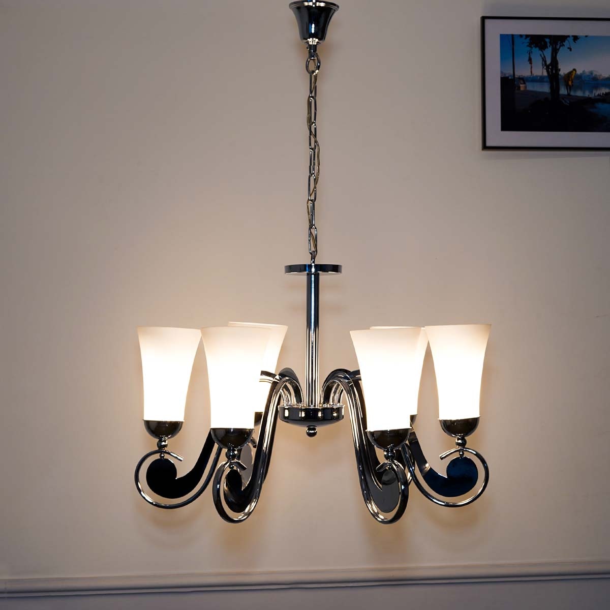 Catalina 5 Light Brass And Glass Chandelier