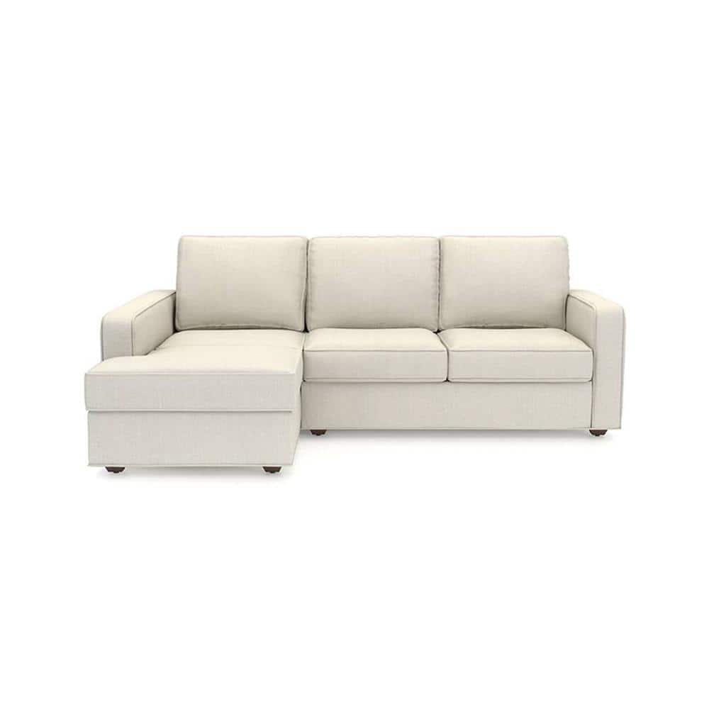Apollo Compact Sofa (Colour : Pearl, Cushion : Soft, Back Type : Regular, Seating Capacity : Left Aligned 2 Seater + Left Aligned Chaise + Ottoman)