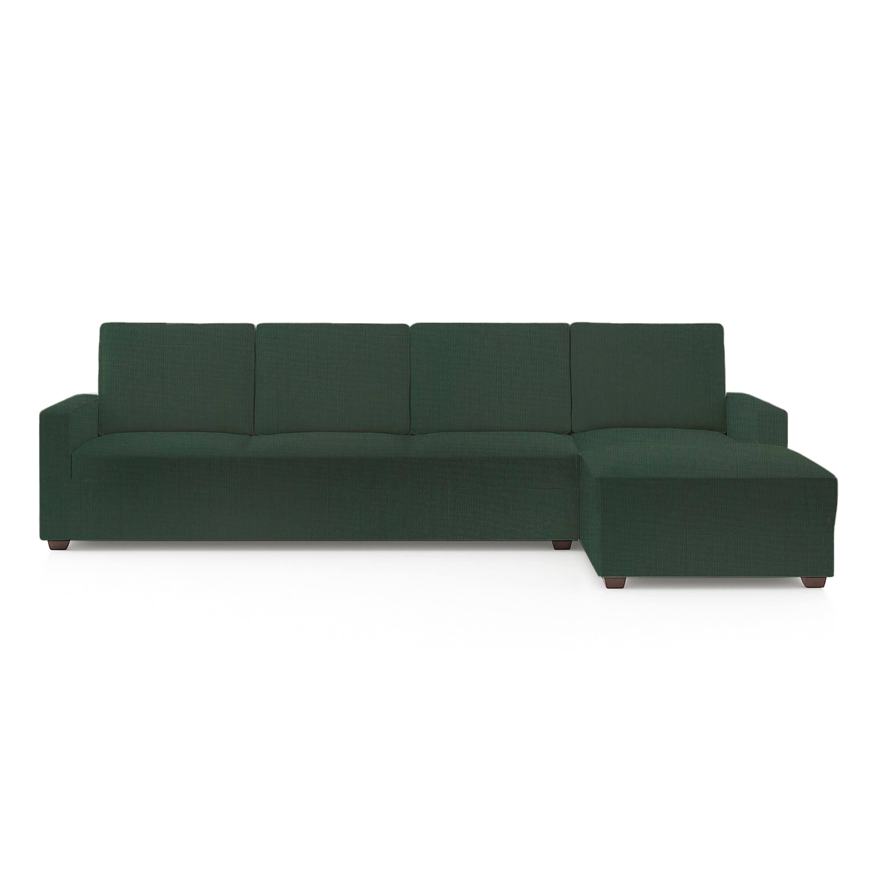Right Aligned 3 Seater Right Aligned Chaise Olive Green Sofa Cover