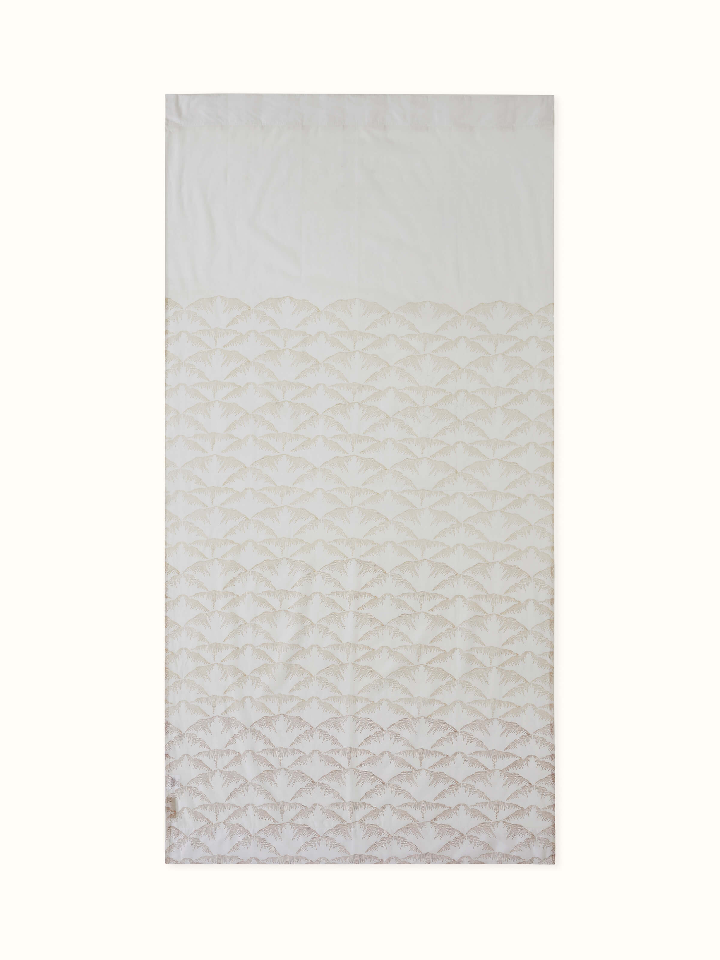 Parvat Beige Ombre Cotton Silk Sanganeri Hand Block Printed Curtain (7 Ft)