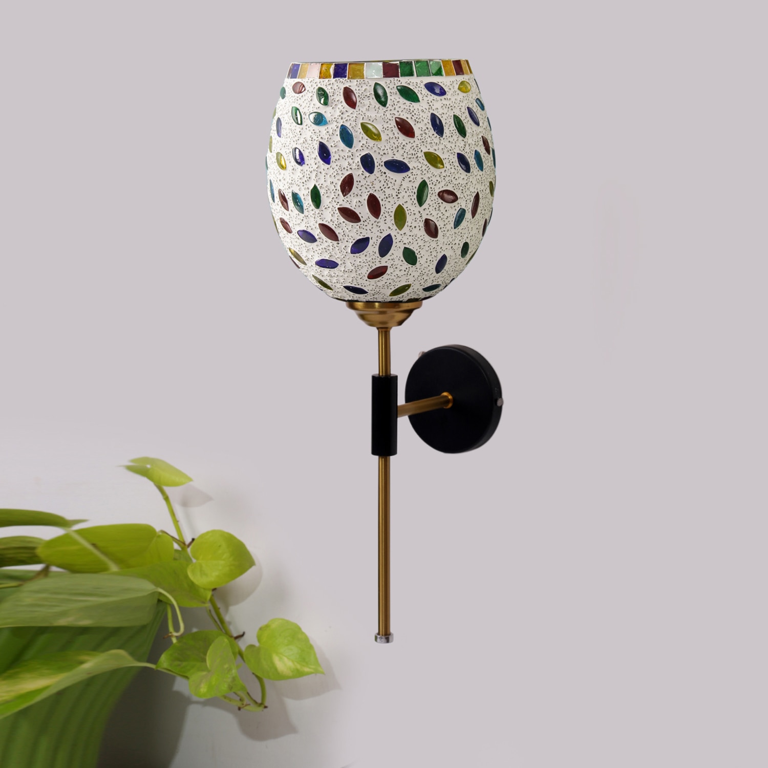 Devansh Metal Electric Wall Light in Black Colour with Multi Shade Count of 1 Light - Devansh