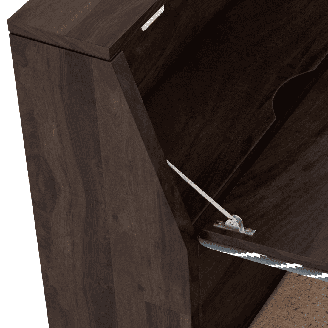 Jennings King Size Hydraulic Storage Bed in American Walnut