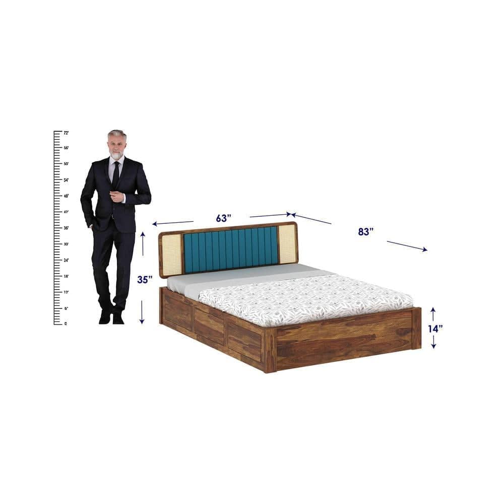 Boho Bliss Solid Wood Queen Storage Bed