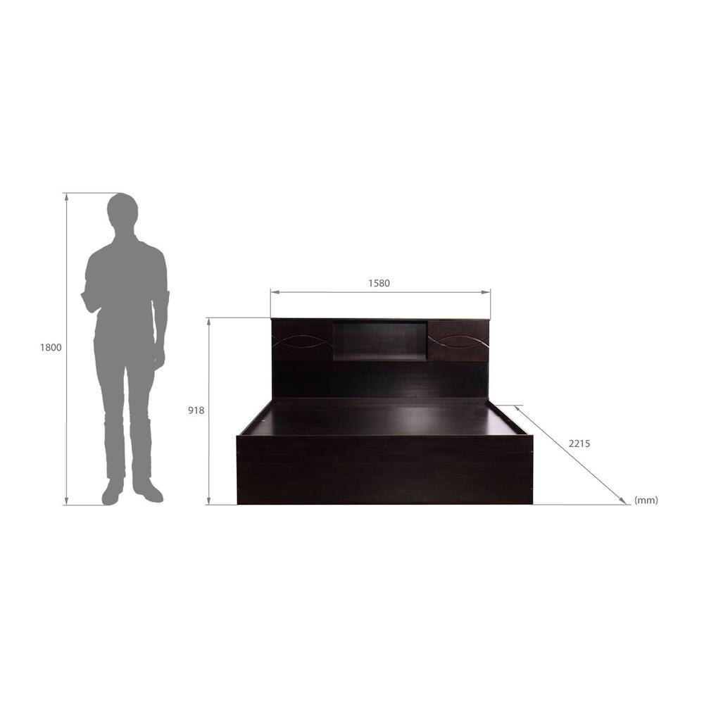 Euthenia Solid Wood Queen Size Drawer Storage Bed In Melamine Finish