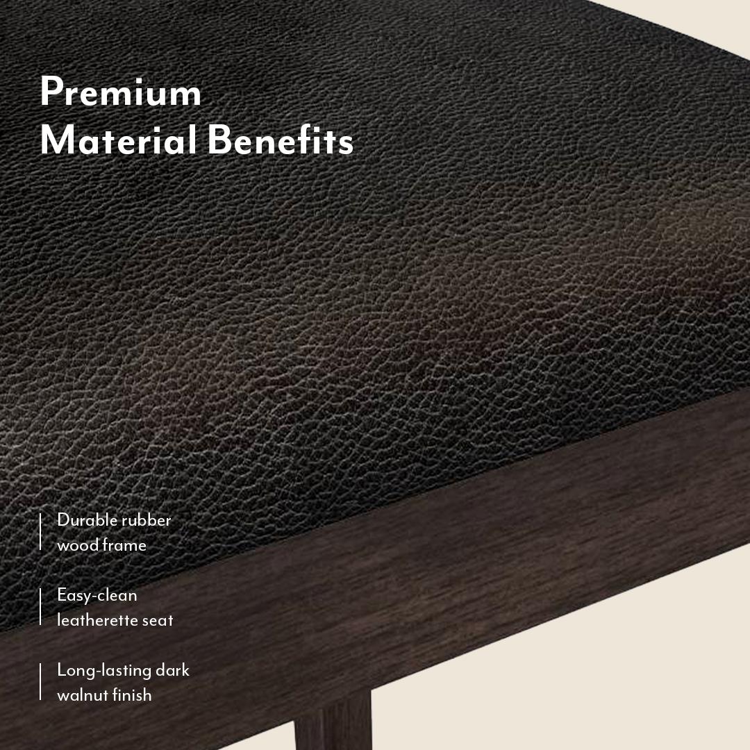 Cabalo Solid Wood Dining Chair Set Of 2 In Dark Walnut Finish