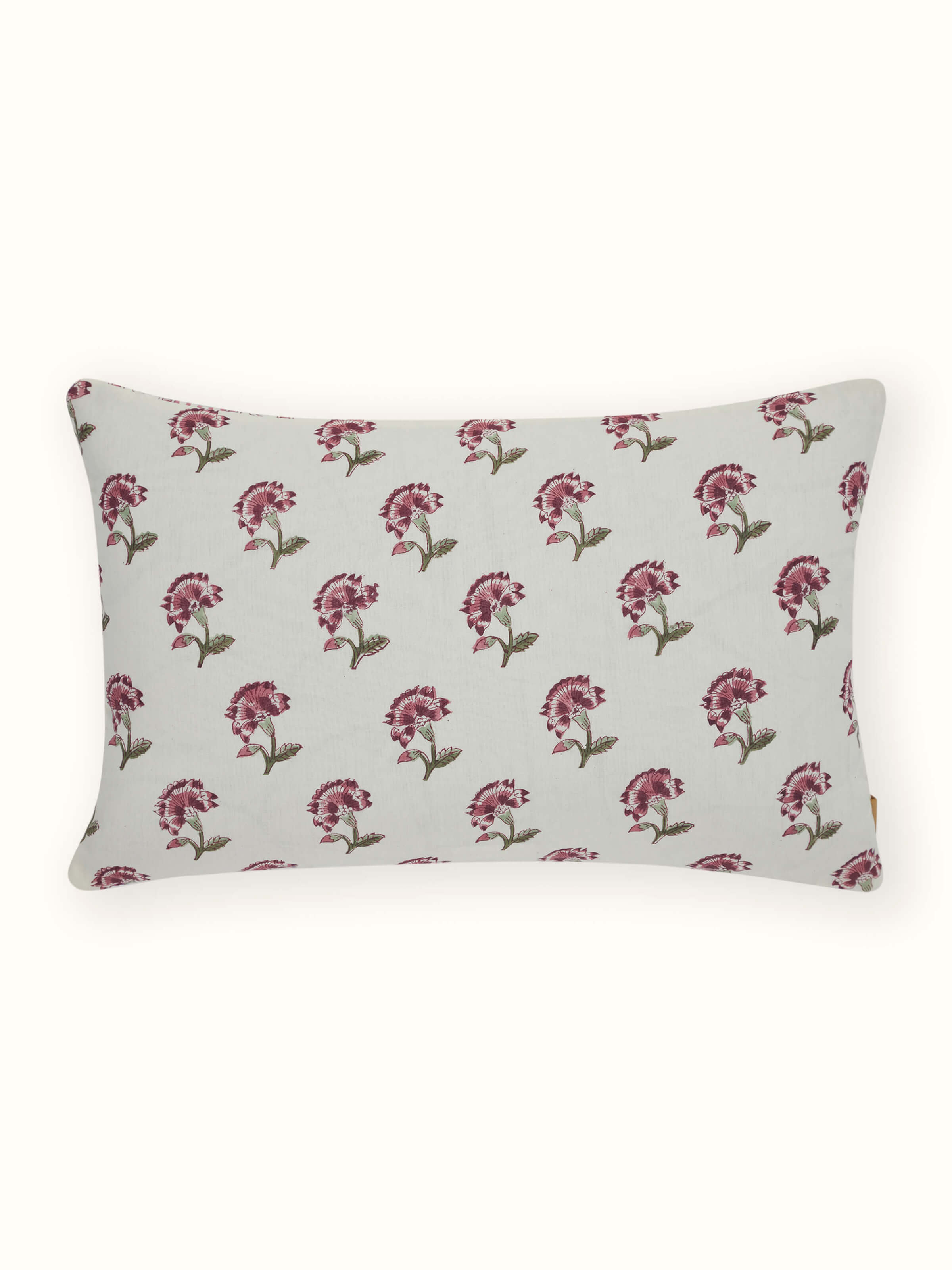 Aarunya Red Buta Cotton Sanganeri Hand Block Printed Cushion Cover