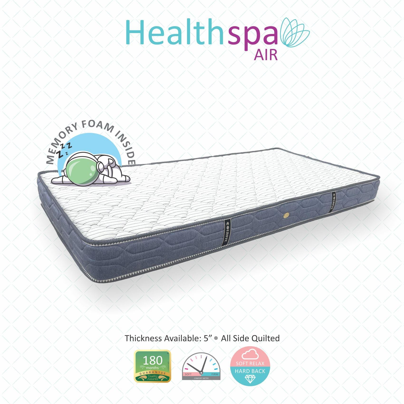 Health Spa Air Dual Comfort With SRTX Technology 5 Inch King Size Bonded Foam Mattress (84X70 Inches), Infused Cool Gel, NASA Approved Memory Foam, All Side Quilted