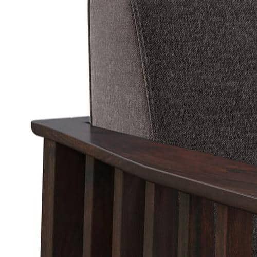 Serra Wooden Sofa - Mahogany Finish (Smoke Grey)