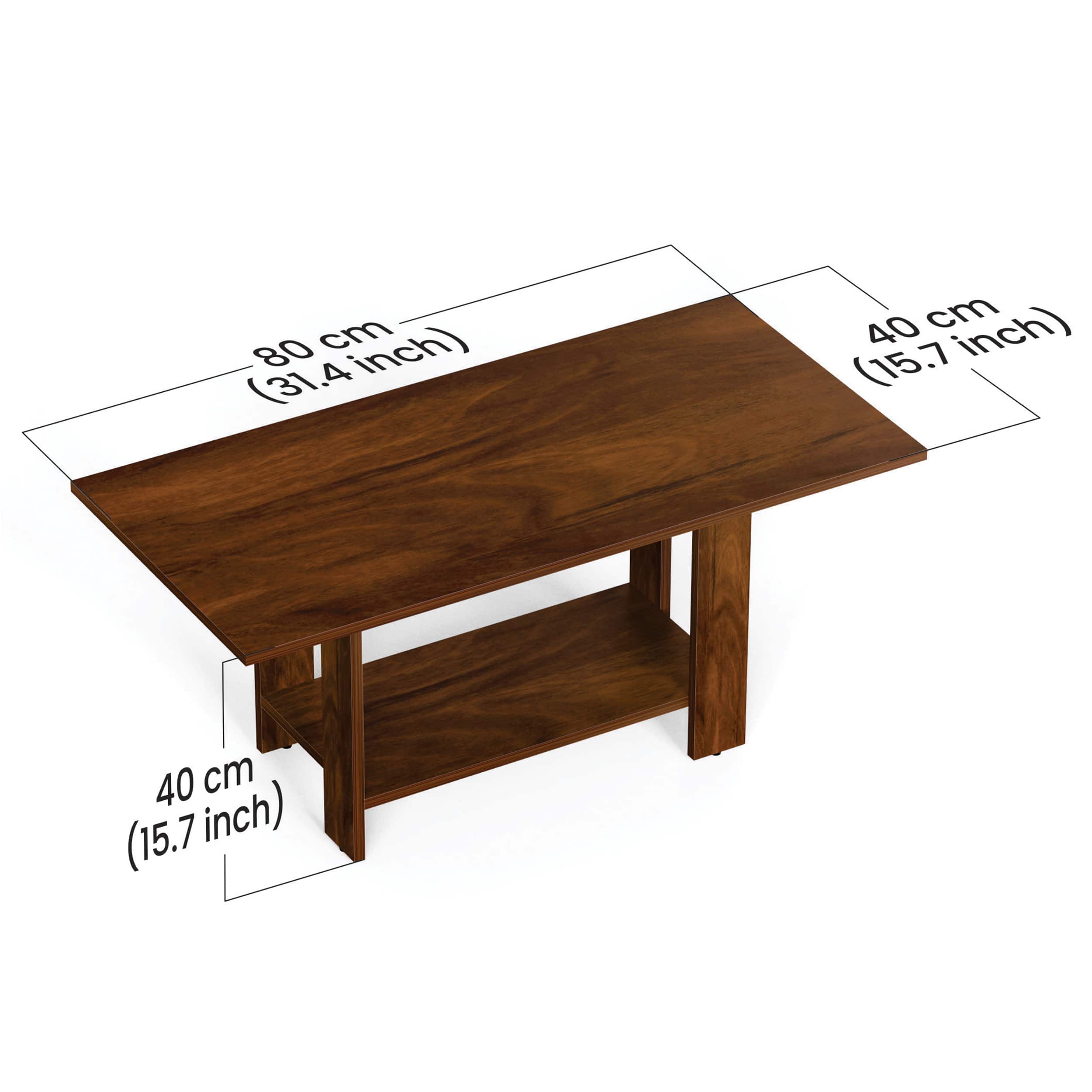 BLUEWUD Osnale Engineered Wood Rectangular Shape Coffee Center Sofa Tea/Teapoy Console Table for Sofa Set Living Room Home Hall (Brown Maple)