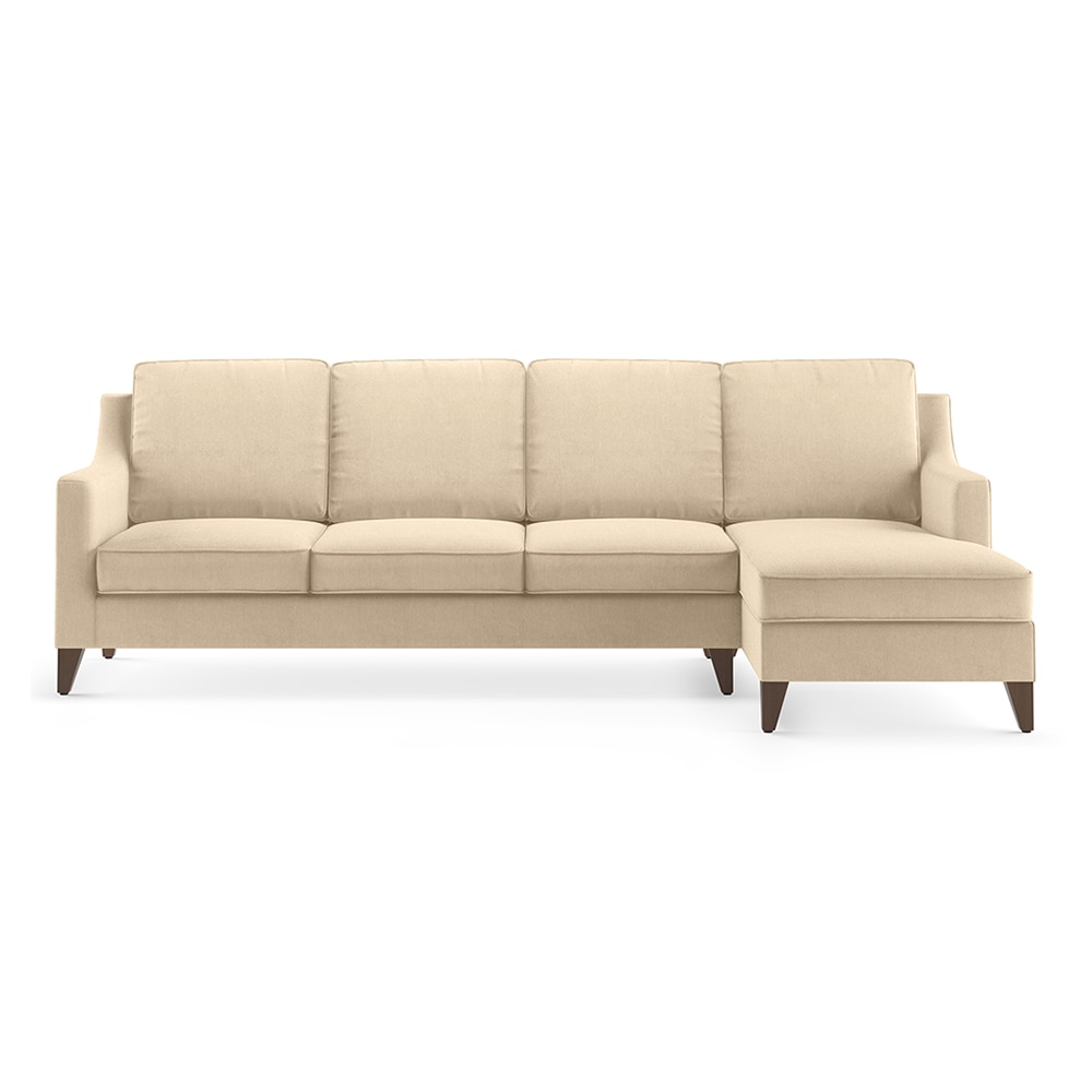 Abbey Sectional Sofa (Colour : Birch Beige, Cushion : Hard, Seater : Right Aligned 3 Seater + Right Aligned Chaise) - Urban Ladder