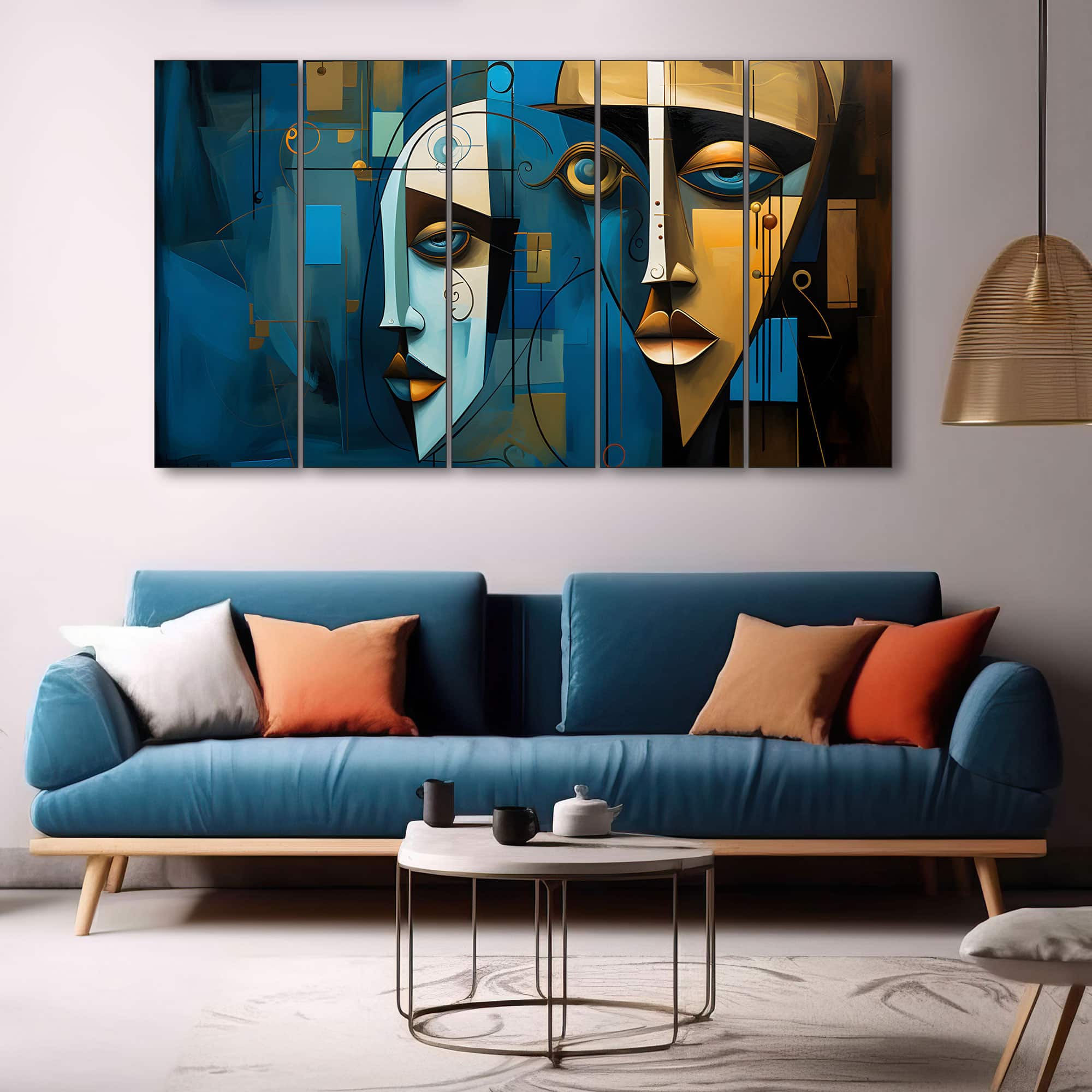 The Castle Decor Woman Abstract Wall Painting Wooden Framed Digital Painting 27x48 Inch (Style 8) - The Castle Decor