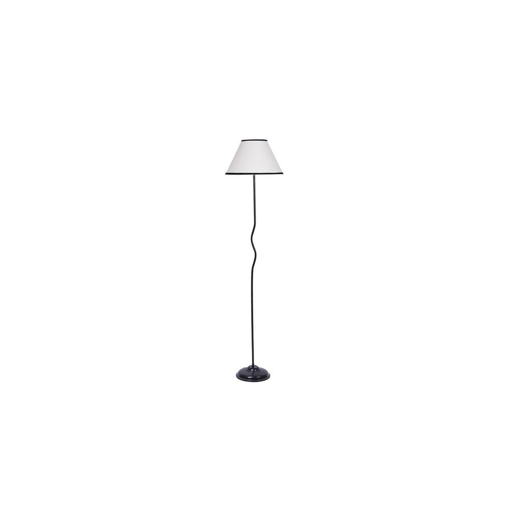 Rowan White & Black Cotton Shade With Iron Floor Lamp