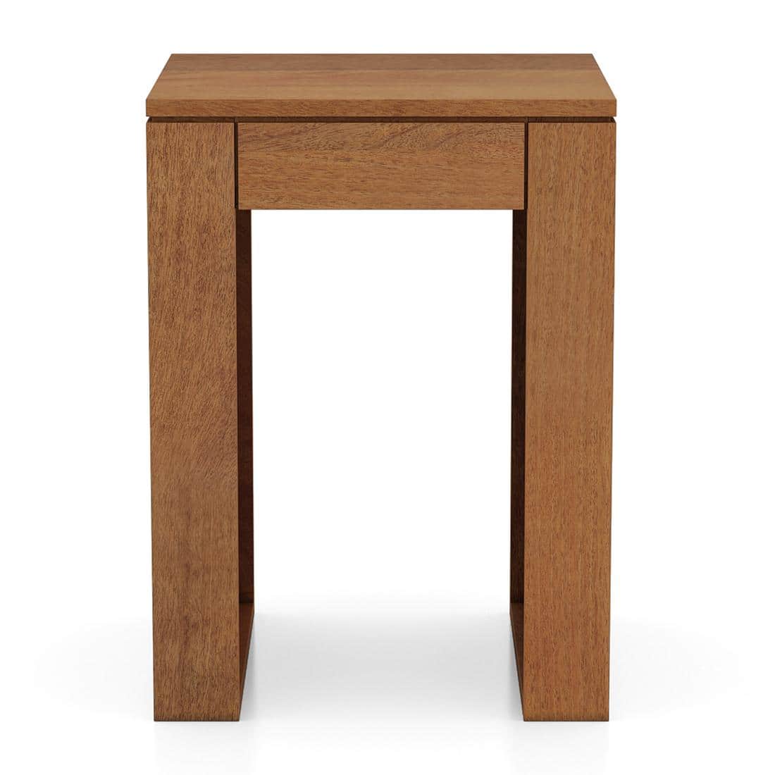 Epsilon Solid Wood Side Table In Amber Walnut Finish